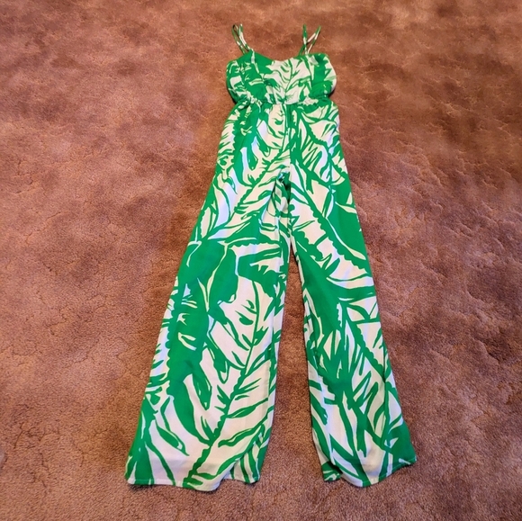 Lilly Pulitzer for Target Green Floral Jumpsuit Size XS - Picture 2 of 10